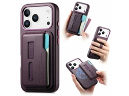 Capa Para Iphone 17 Pro Max Com Magsafe E Porta-cartões Removível - Roxa