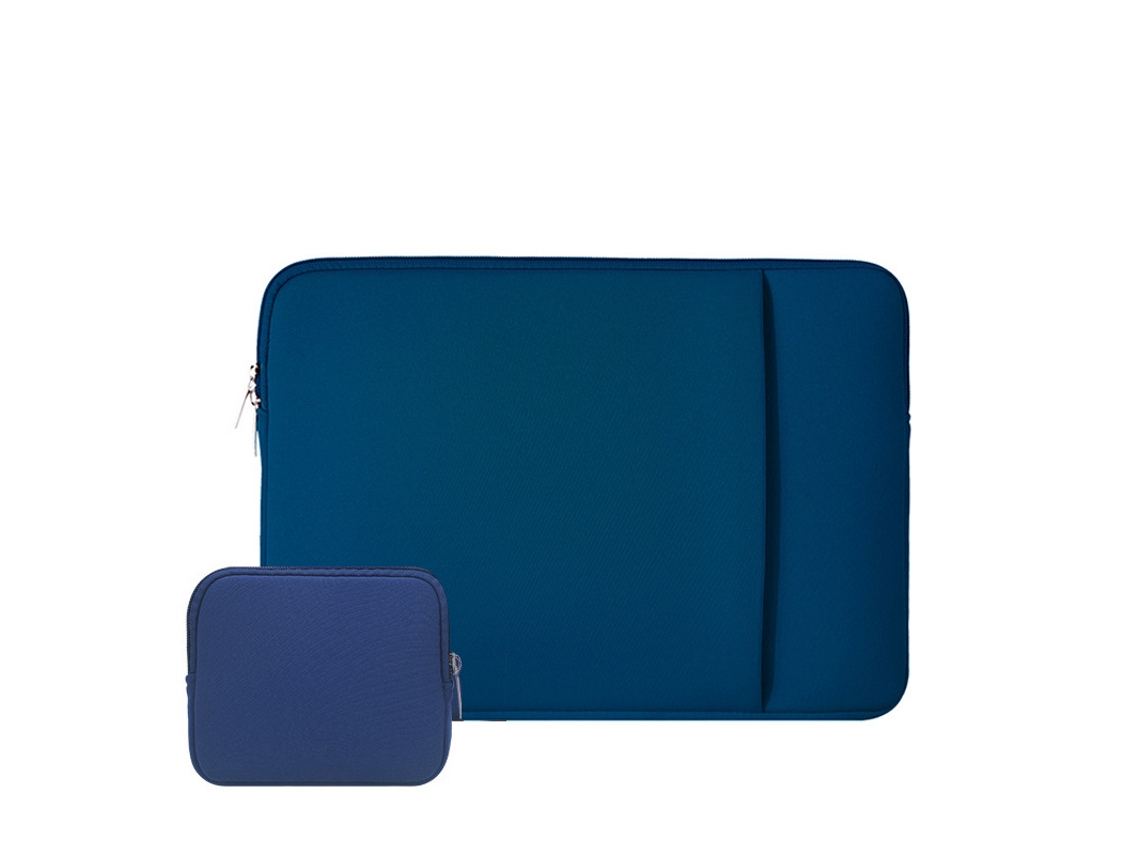 Capa Para Laptop De 12,5 Polegadas, Acolchoada, Com Zíper, Bolso Frontal E Bolsa Para Acessórios, Azul Marinho Aquaforge
