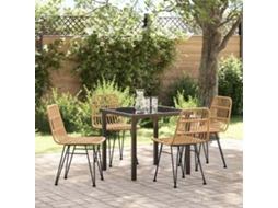 Vidaxl Conjunto De Jantar Para Jardim 5 Pcs Castanho