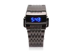 Rebe-lógio Digital Led Alloy Masculino Moda Negócios Luz Azul