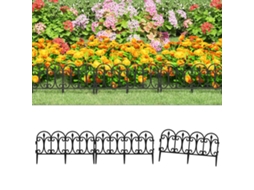 Vidaxl Bordas De Relvado 17 Pcs 10 M Pp Preto