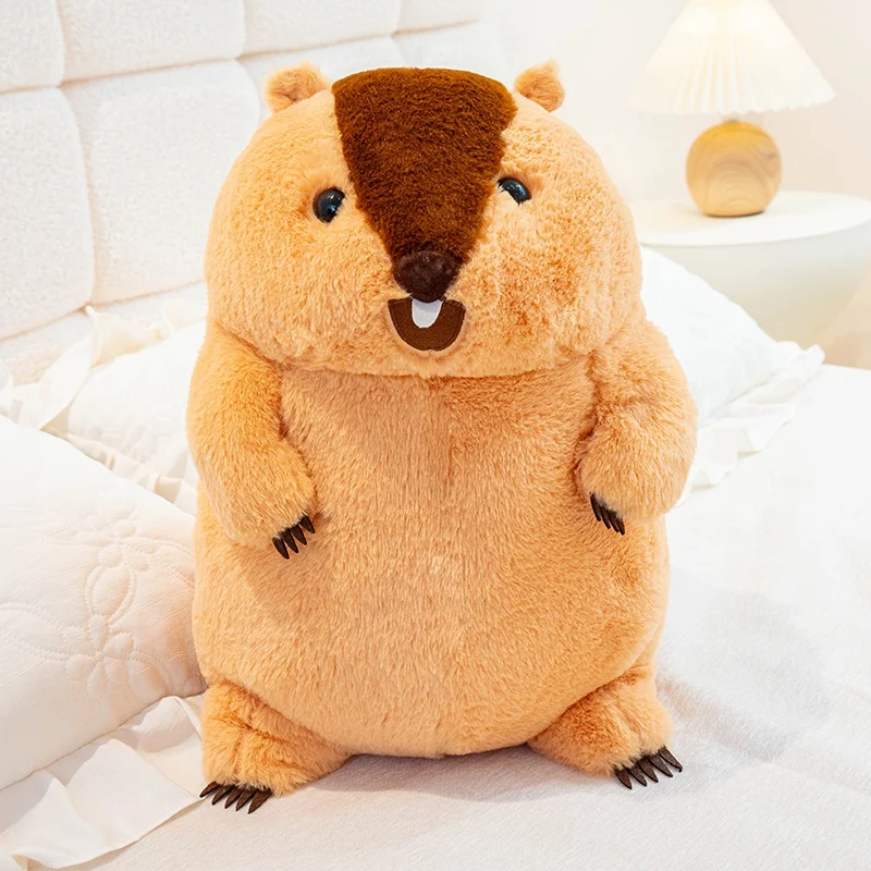 Lindo Brinquedo de Pelúcia Realista de Marmota em Estilo Anime. MDUG (dourado, 35 Cm)