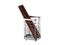 Porta Cubiertos de Acero Inoxidable para Cocina Organizador de Lavaplatos Con Drenaje Estante Multifuncional F Plata