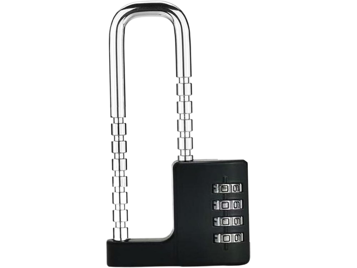 Cadeado Retrátil Com Cabo De Aço, Em Plástico E Metal, Com Acabamento