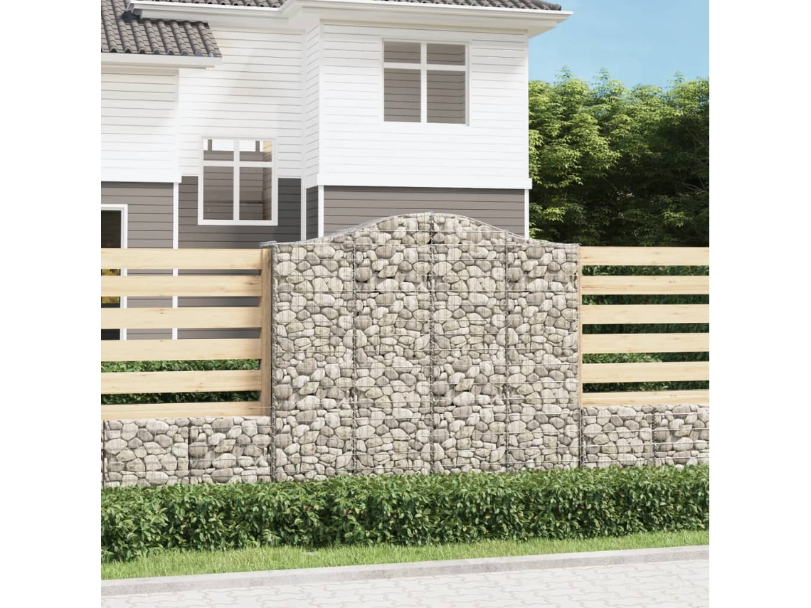 Vidaxl Cesto Gabião Arqueado 200x50x180/200 Cm Ferro Galvanizado