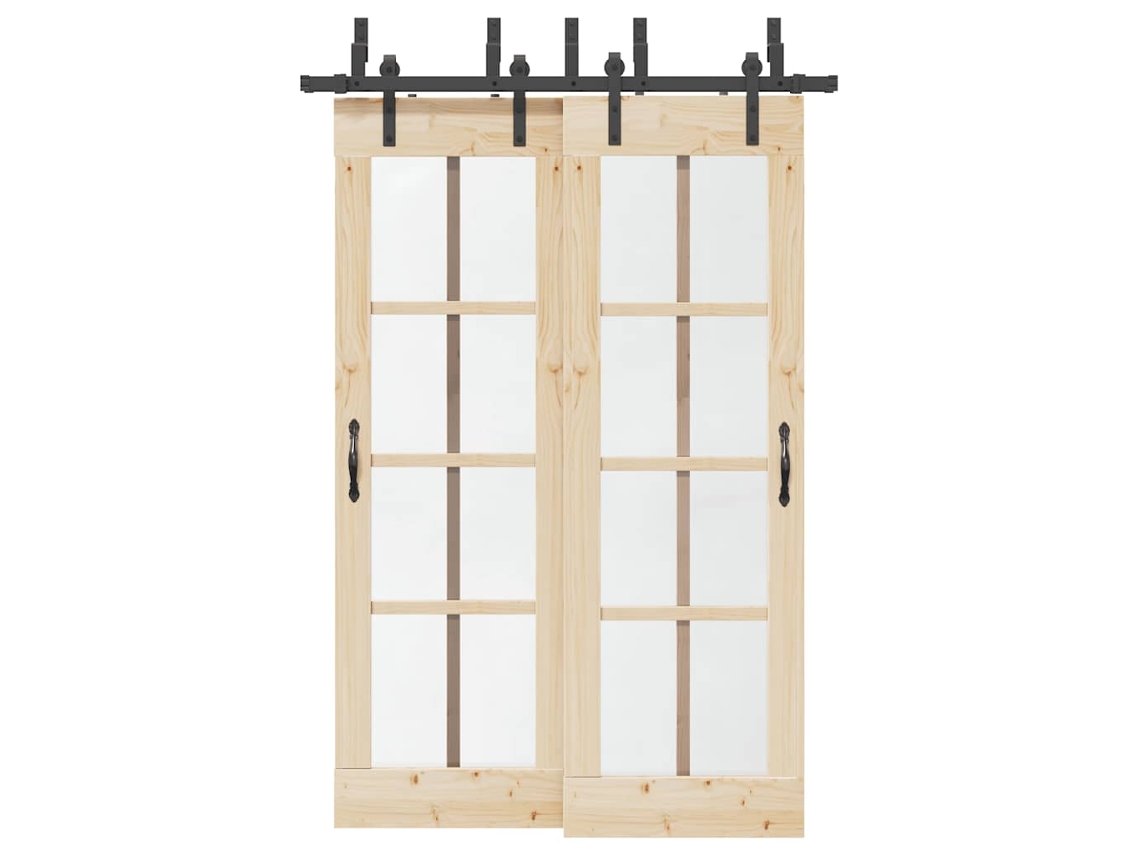 Vidaxl Kit De Ferragens Para Porta Deslizante 152,5 Cm Aço Preto