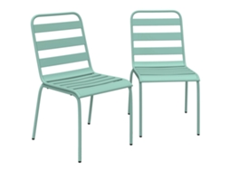 Conjunto de 2 Cadeiras de Jardim Empilháveis Verde S/MARCA