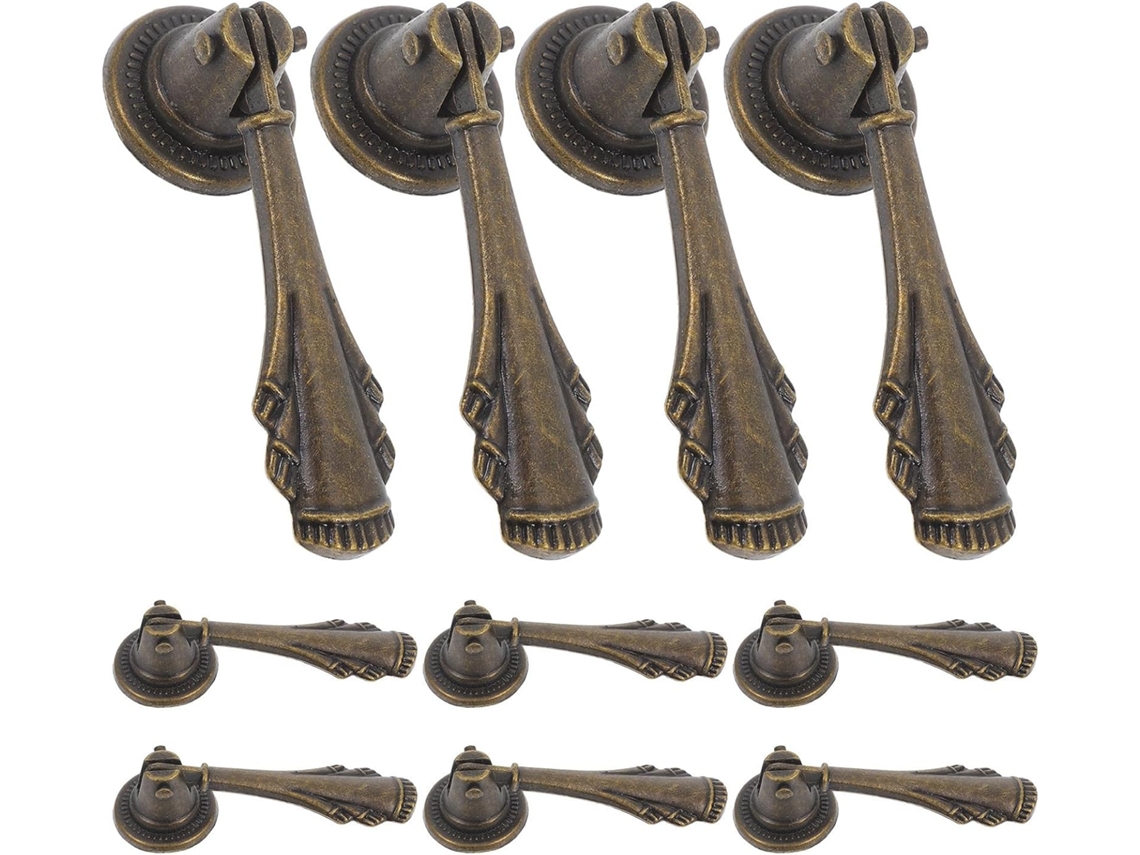 Conjunto De 10 Puxadores Vintage Em Liga Zinco Com Design Funcional Furo Único, Ideais Para Portas De Armários E Móveis