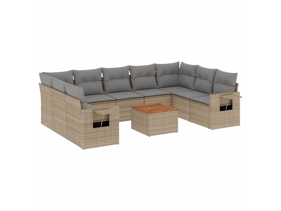 Garden Sofa Set, Garden Sofa Sets Vidaxl Bege Rattan / Vime (n/a)