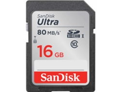Cartão de Memória SD SANDISK Ultra 16GB Class10