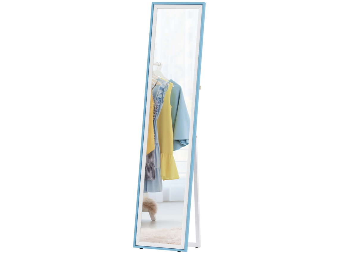 Espelho de Corpo Inteiro S/MARCA, MDF, retangular, 37x4x157 Cm, branco e azul