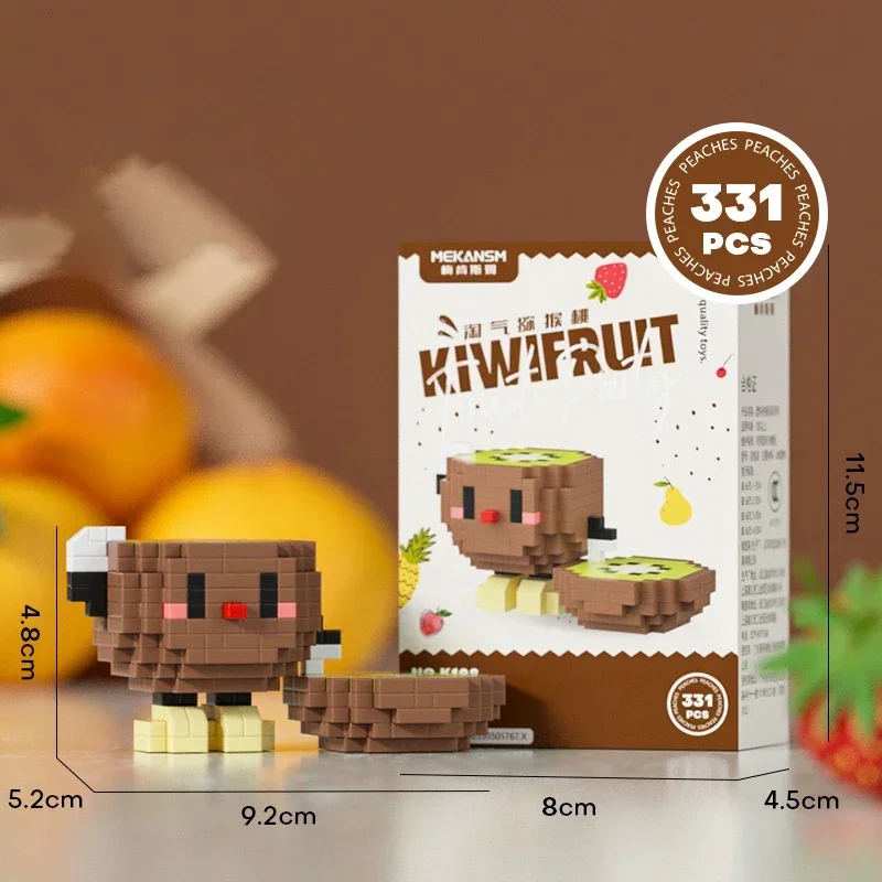 Blocos de Montar em Formato de Frutas, Mini Jogo de Quebra cabeça Faça Você Mesmo, Decoração para Casa MDUG