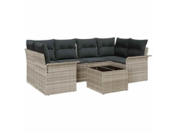 Maison Exclusive - Conjunto De Sofá De Jardim 7 Pcs Cinza Claro E Cinza Escuro