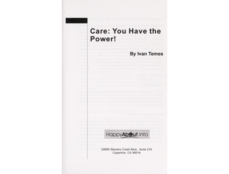 Livro Care You Have The Power! De Ivan Temes (inglês)