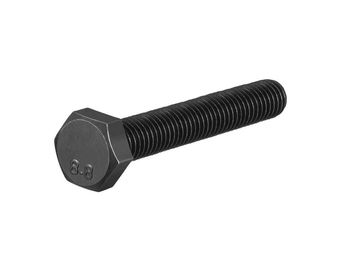 Fixação de parafusos com cabeça sextavada M8x50mm, aço carbono 8.8
