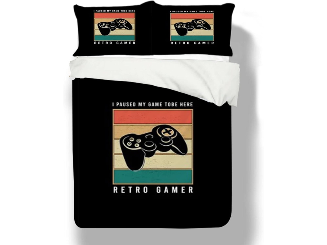 Capa de Edredom Gamepad em Microfibra Fronha 200x200cm