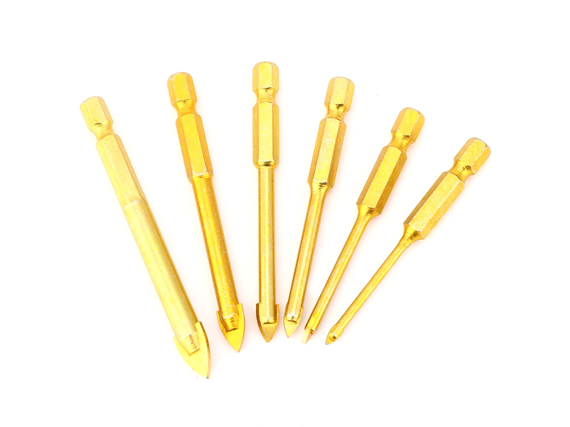 6 Brocas Triangulares Com Cabo Hexagonal 3-10mm