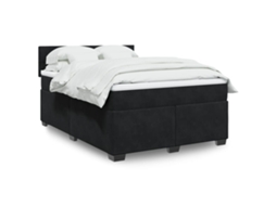 Vidaxl Cama Com Molas/colchão 160x200 Cm Veludo Preto