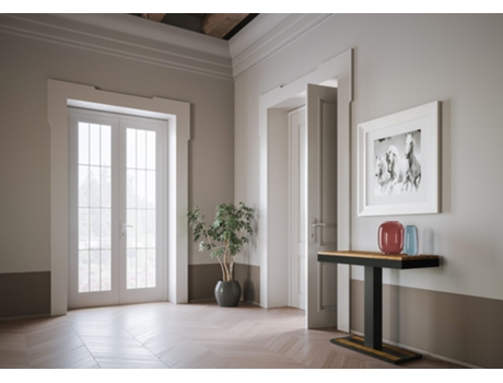 Consolas Capital Evolution Extensível até 300 cm ITAMOBY (90 x 40 x 77 cm - Painéis em Melamina - Carvalho Natural)