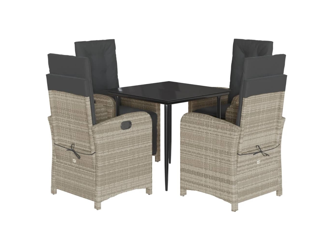 Garden Dining Set, Garden Dining Sets Vidaxl Cinzeto Rattan / Vime (80 Cm Table Length)
