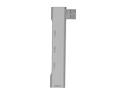 Estação De Docking Usb 4 Portas 5gbps Alumínio Cinza Plug And Play Para Pc Luz Dourada