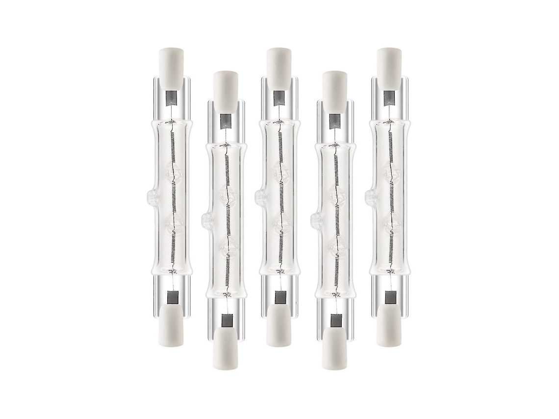 Rebe pacote de 5 Lâmpadas Halógenas Lineares R7s 118mm 300w 230v Reguláveis para Construção, Lar e Escritórios