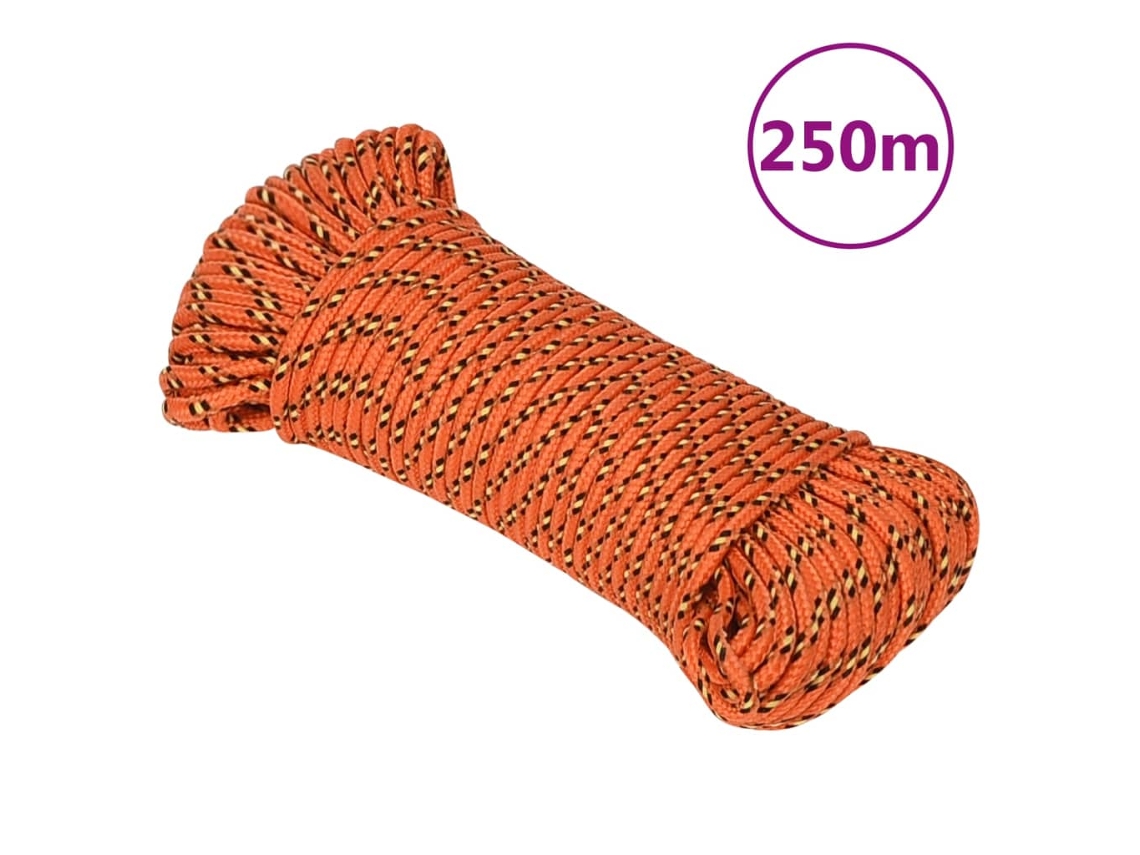 Vidaxl Corda De Barco 3 Mm 250 M Polipropileno Laranja