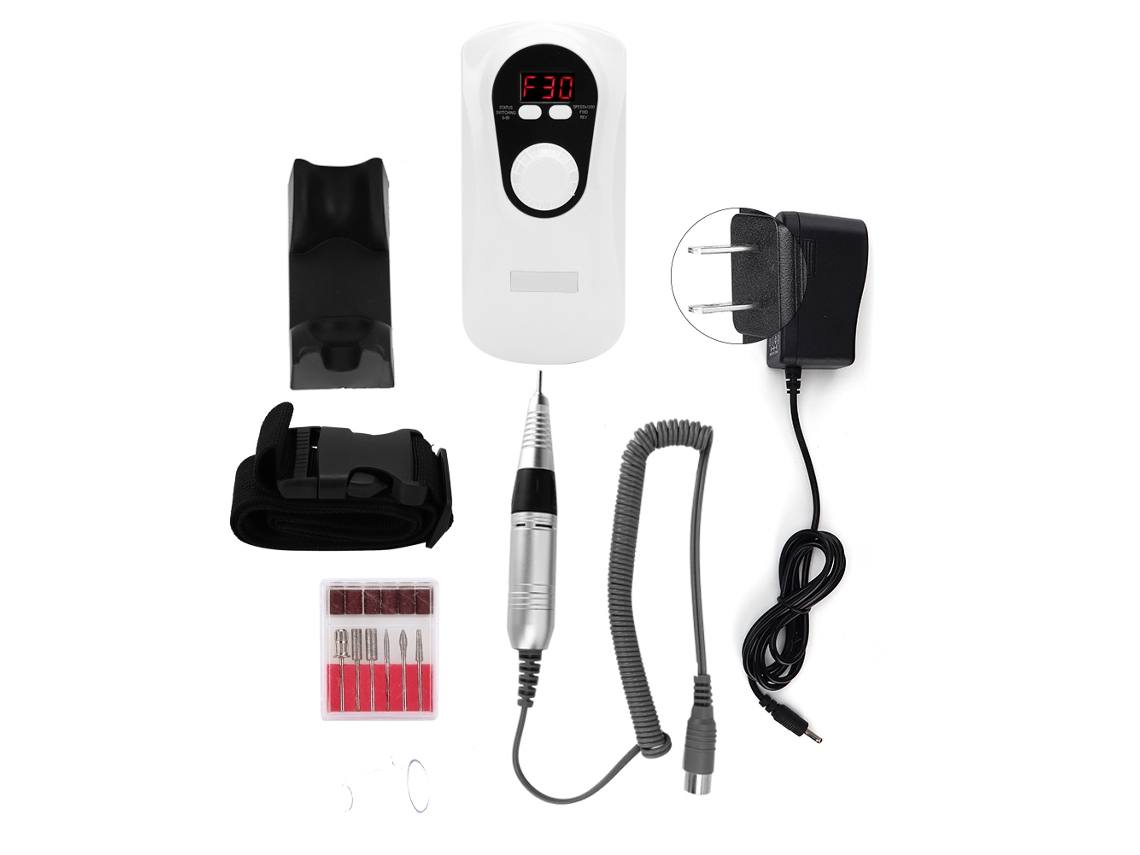 Máquina De Lixamento E Polimento De Unhas Elétrica 30000rpm Com Bateria Integrada Para Manicure