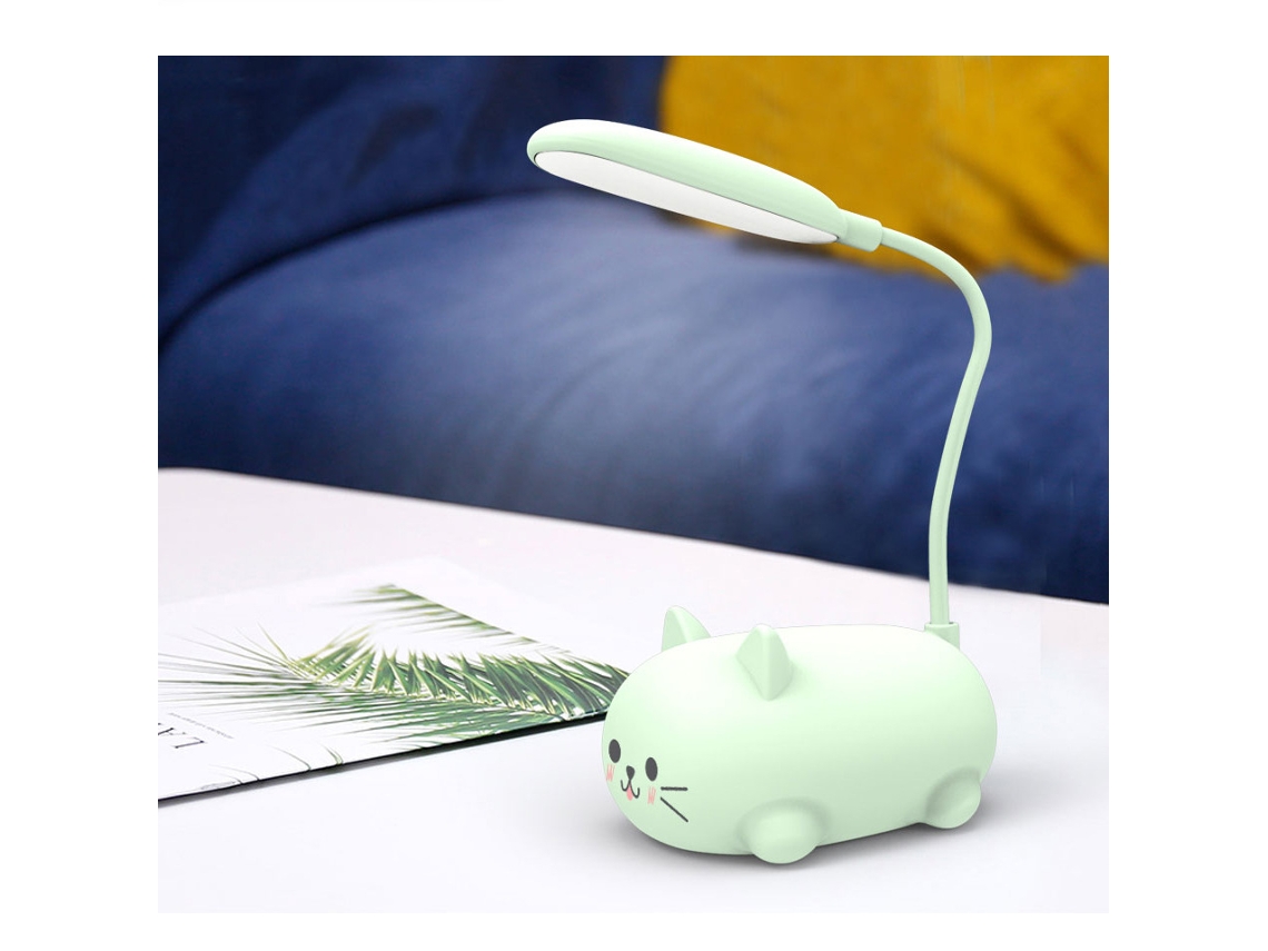 Candeiro de Mesa com Tema Gatos, 26 Cm, para Decoração Interna, Ambiente Relaxante Ideal Quartos Meninas e Infantis STELASPLEN
