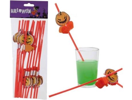 Decorações de Halloween  Palhinhas de Abóbora (12 Un - 24 cm)