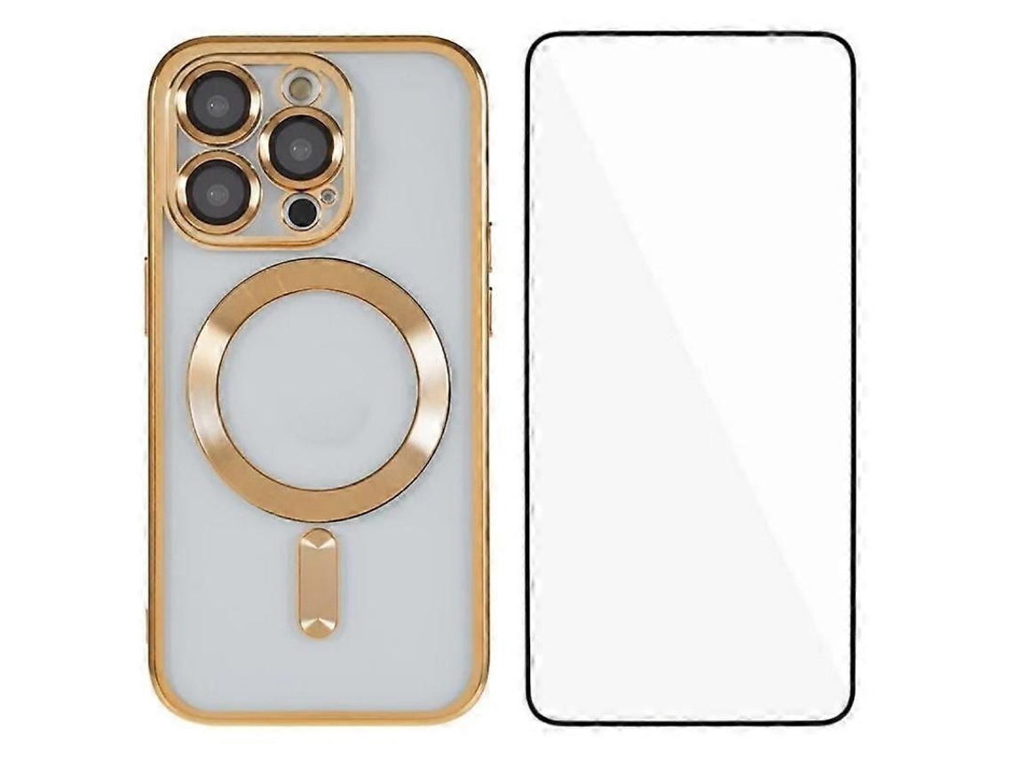 Capa Magnética De Tpu Galvanizado Com Proteção Total E Vidro Temperado Para Iphone 12 Pro De 6,1 Polegadas
