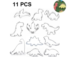 Conjunto De Moldes De Biscoito Dinossauro Em Aço Inoxidável, 11 Peças, Seguro E Divertido Para Festas Infantis