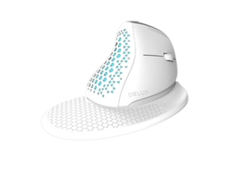 Mouse Vertical Sem Fio Delux M618xsd Rgb Para Computador Com Função Flash