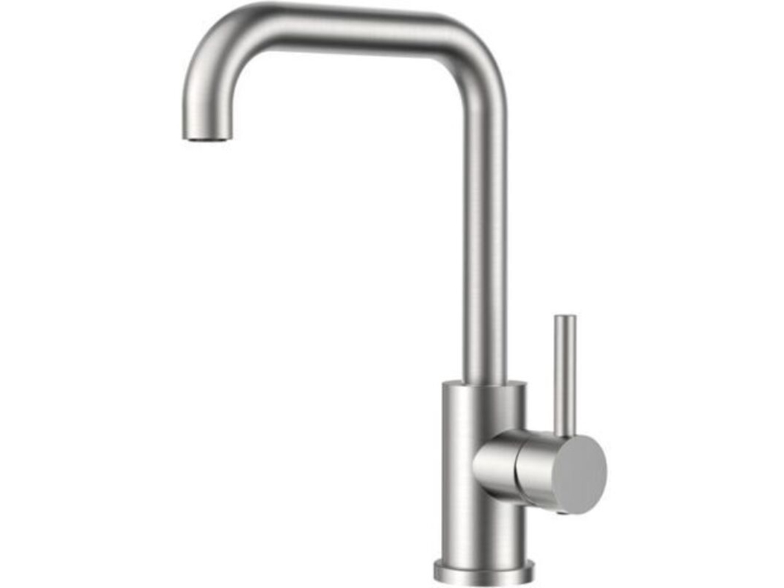 Adaptador Para Torneira, Em Aço Inoxidável, Batedeira Giratória 360°, Com Conexão Monocomando Em L De 1/2"