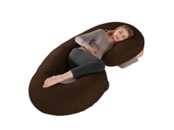 Almofada para Grávidas, Travesseiro para Gestantes em Formato de C, Alivia Dores nas Costas e Pescoço Gravidez SPQMENT (140x70cm marrom)