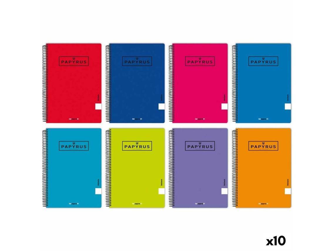 Caderno De Argolas Papyrus 01 Uniclasic Din A4 80 Folhas (10 Unidades)