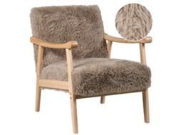 Poltrona Beliani Leknes De Pelo Sintético Taupe 66x74x79