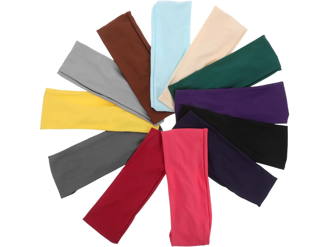 Conjunto De 12 Faixas De Cabeça Femininas Para Exercícios, Respiráveis E Confortáveis, Feitas De Poliéster Para Corrida.