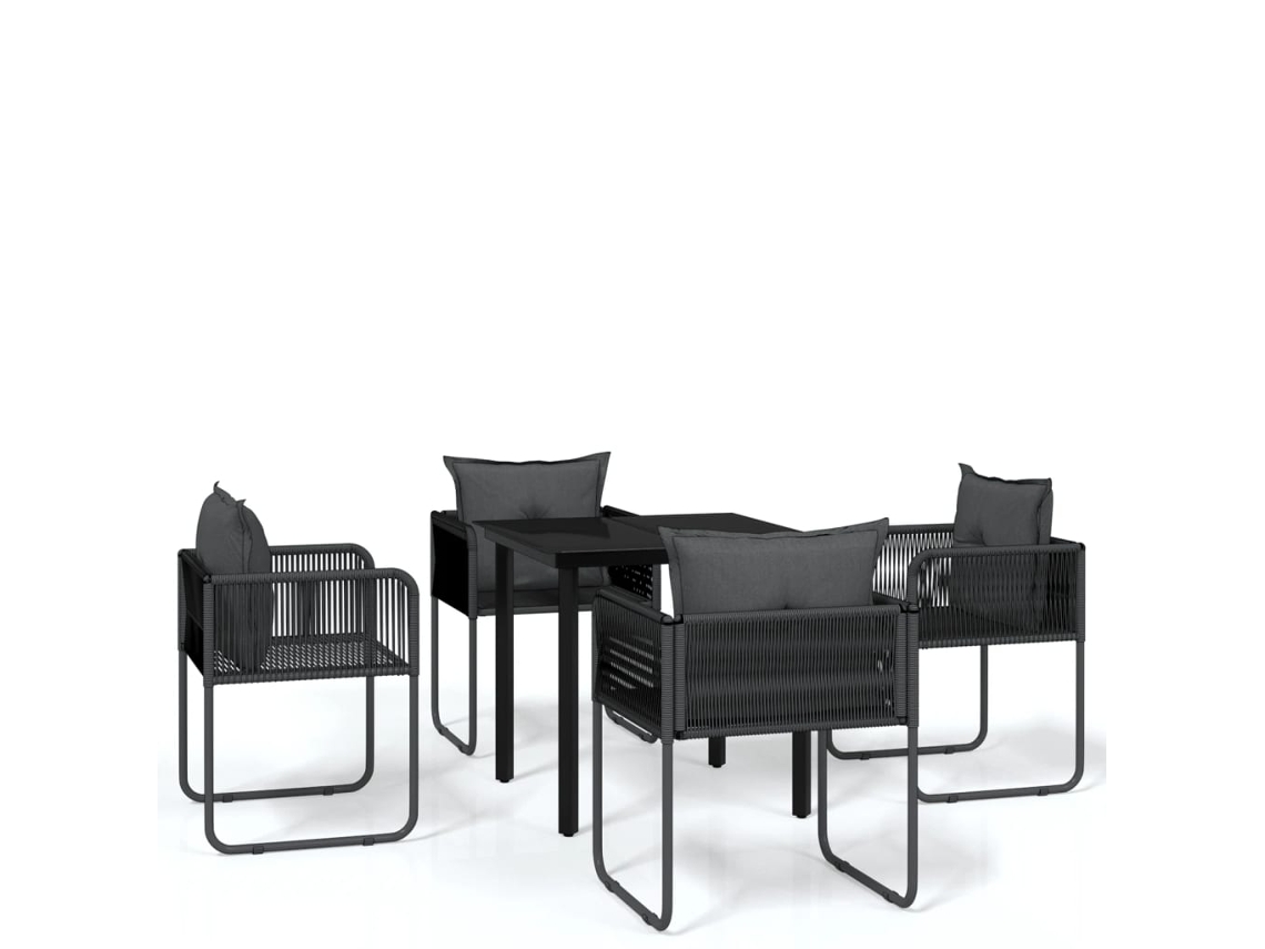 Maison Exclusive - 5 Pcs Conjunto De Jantar Para Jardim Preto
