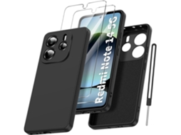 Capa Vidros Temperados Proteção Para Xiaomi Redmi Note 14 5g Hongwe. Silicone Textura Macia Anti-choque