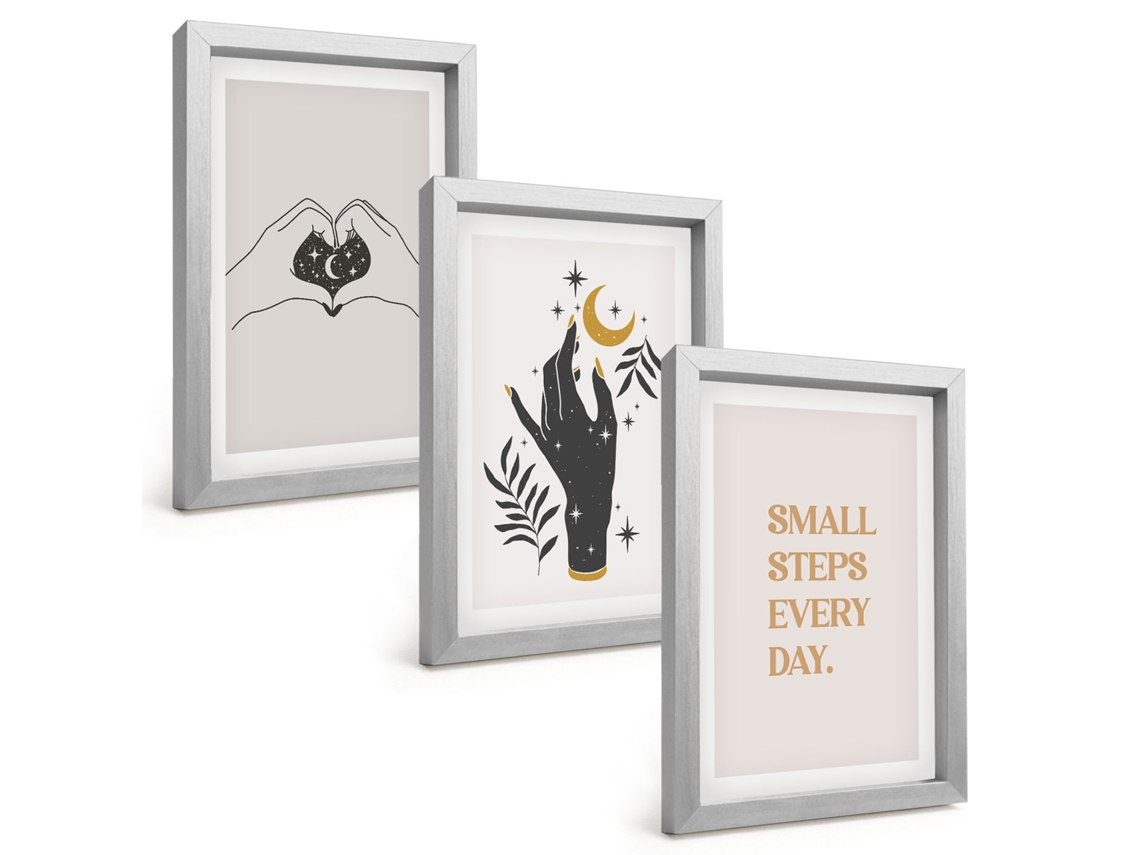 Composição De Quadros Ilustrações Minimalistas Boho Espelharte (3 Peças 20x30 Cm)