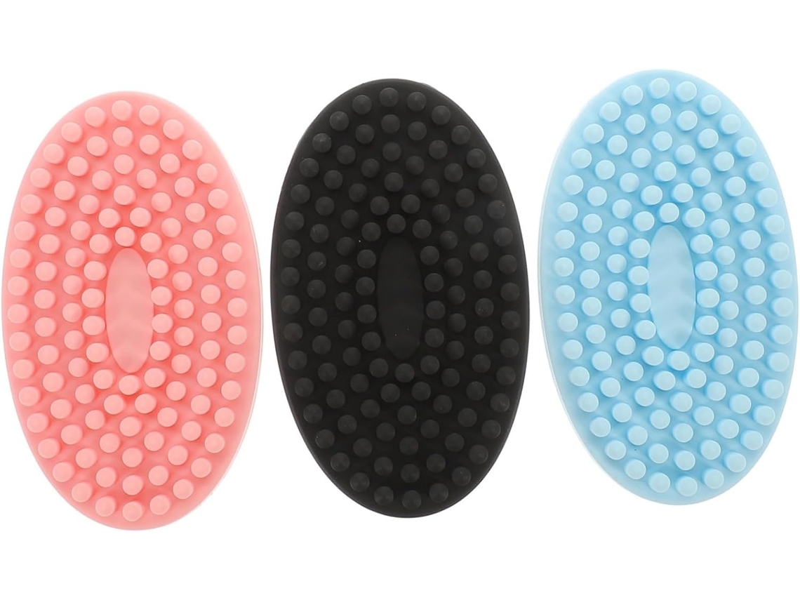 Lurelia Conjunto De 3 Escovas De Silicone Para Duche, Silicone Macio E Cabeças Intercambiáveis