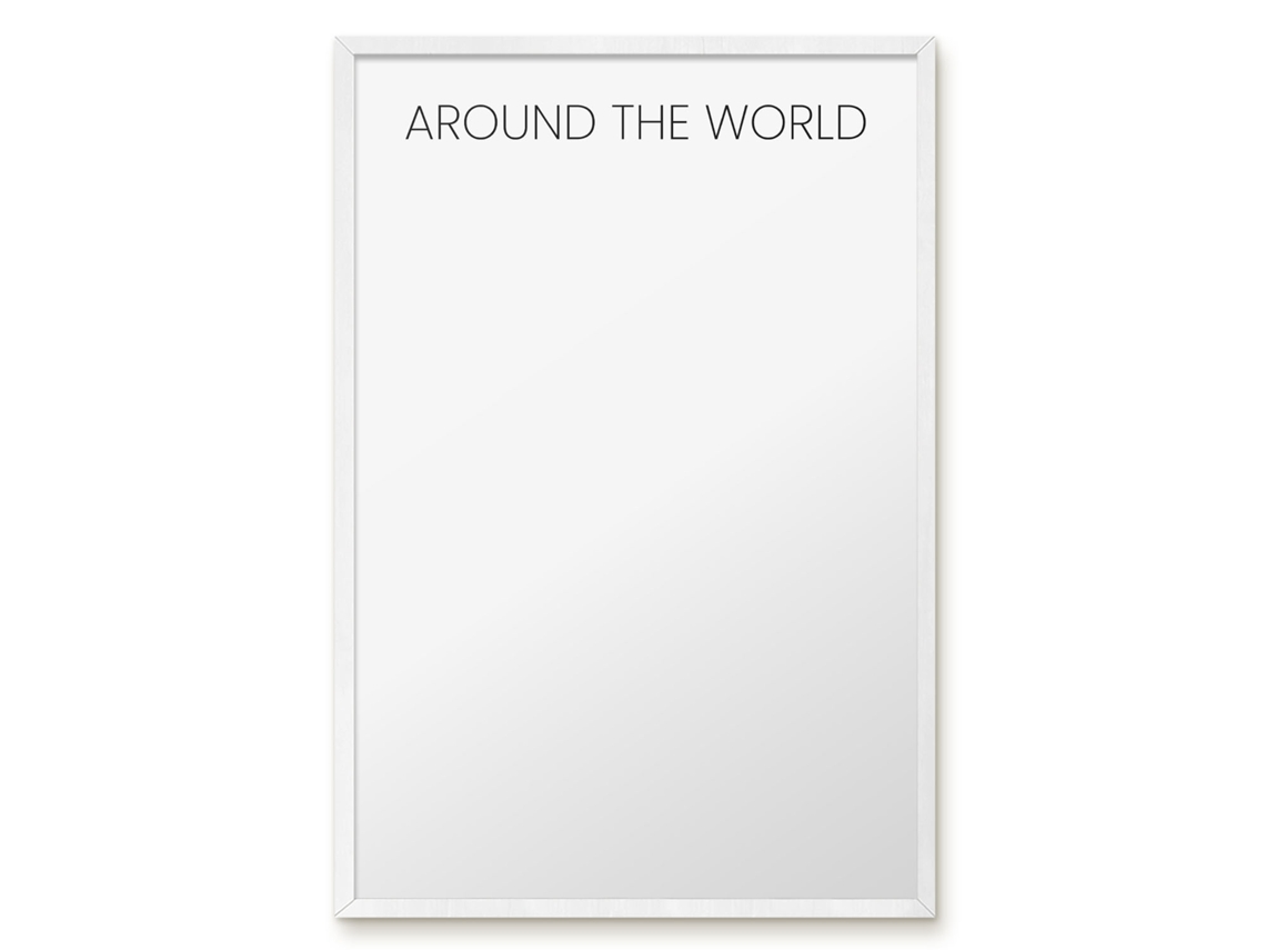 Quadro de vidro magnético "Volta ao Mundo" para o Hall Espelharte (40x60 cm)