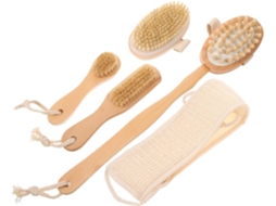 Conjunto De 5 Escovas Esfoliantes Veemoon Para Acessórios Banho, Escova De Cabo Longo Para Lavagem Das Costas, Adequada