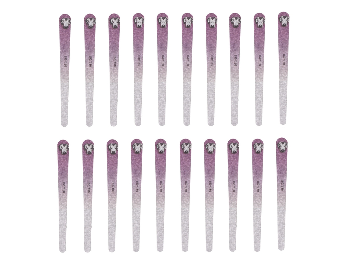 20pcs Lixa De Unhas Profissional De 2 Lados 150/180 Grit Para Manicure Em Casa Salão Roxa