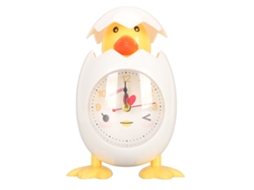 Despertador fofo Baok-Cartoon Egg Hen para decoração de quarto de estudantes (branco)