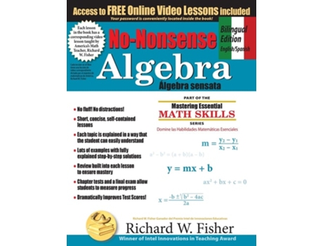 Livro No-nonsense Algebra, Bilingual Edition Master Algebra The Easy Way De Richard W Fisher (espanhol)