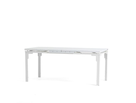 Mesa De Jantar Extensível Para Exterior Thomas Xl Com Estrutura Em Aço E Tampo Em Polietileno Com Aspeto De Madeira Rattatan (branco)