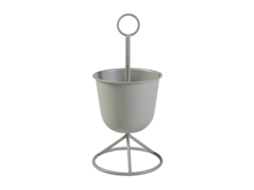 Suporte para Plantas Alphen com Vaso Metálico [EN.CASA] 48xø23 cm - Cinzento Claro