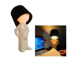 Omni lámpara de Mesa Niño Travieso Hombre Tímido, Luz Nocturna de Noche para Dormitorio Pequeña Negro